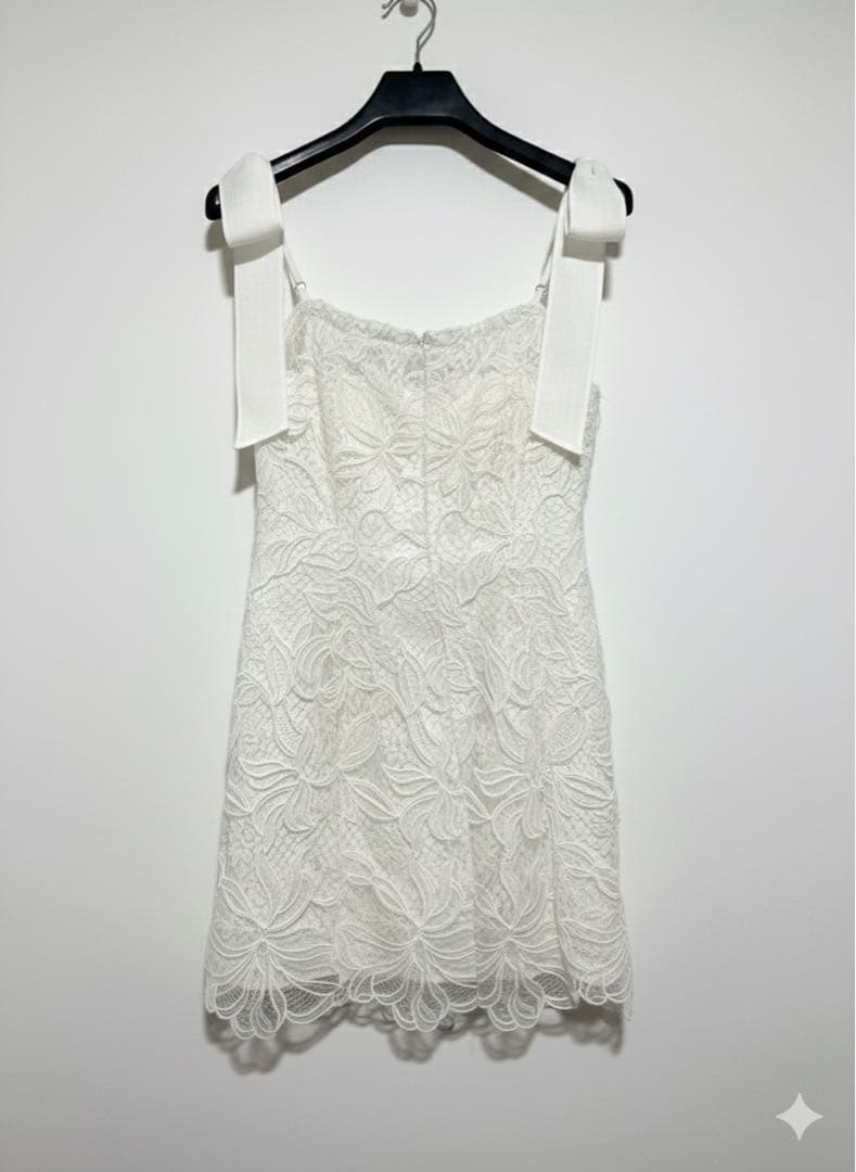 値下げ【ローブドフルール】ショルダーリボンレースミニキャバドレス（fm3457）