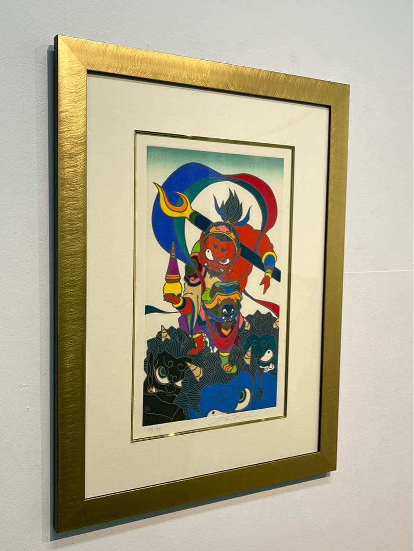 瀧下和之《毘沙門天図》木版画 2020年 79/88