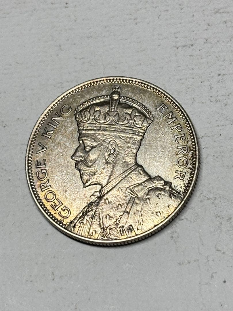 ニュージーランド　1/2クラウン銀貨　1935年　極美品　希少　レア　古銭