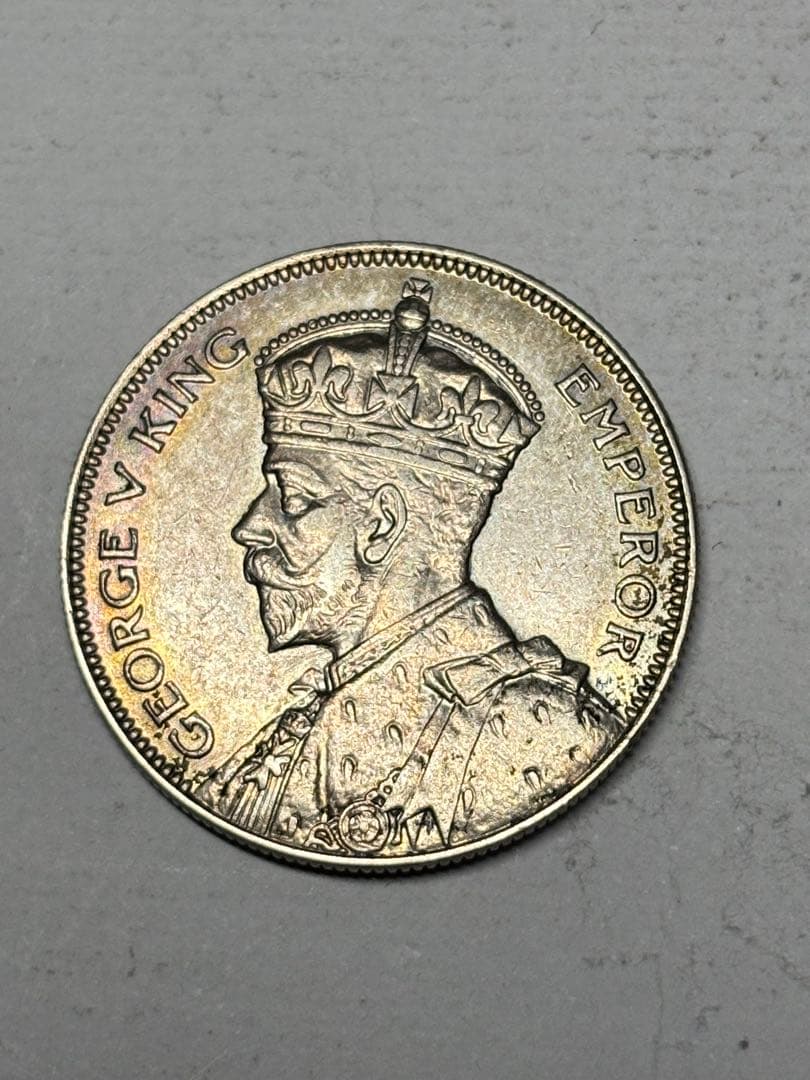 ニュージーランド　1/2クラウン銀貨　1935年　極美品　希少　レア　古銭