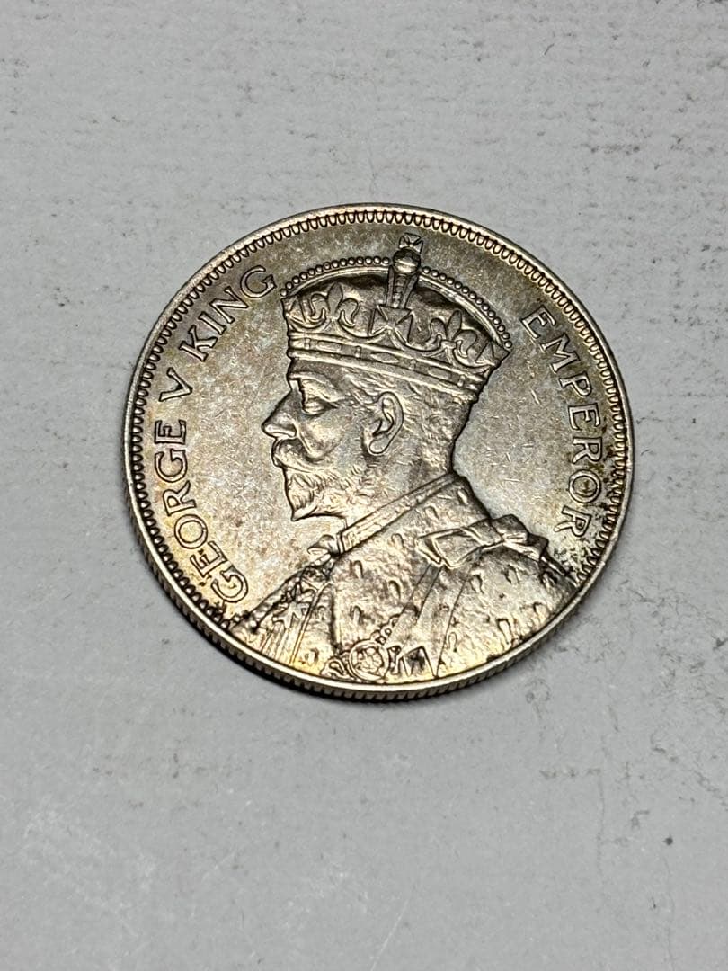 ニュージーランド　1/2クラウン銀貨　1935年　極美品　希少　レア　古銭