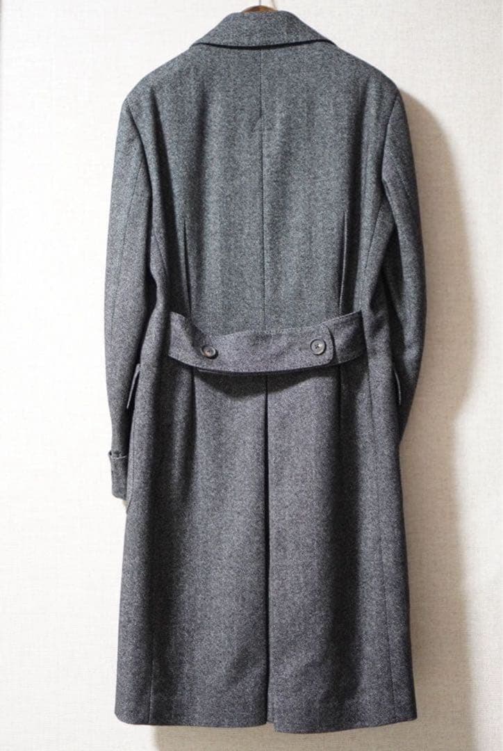 とし LARDINI グレー ヘリンボーン ポロコート 44