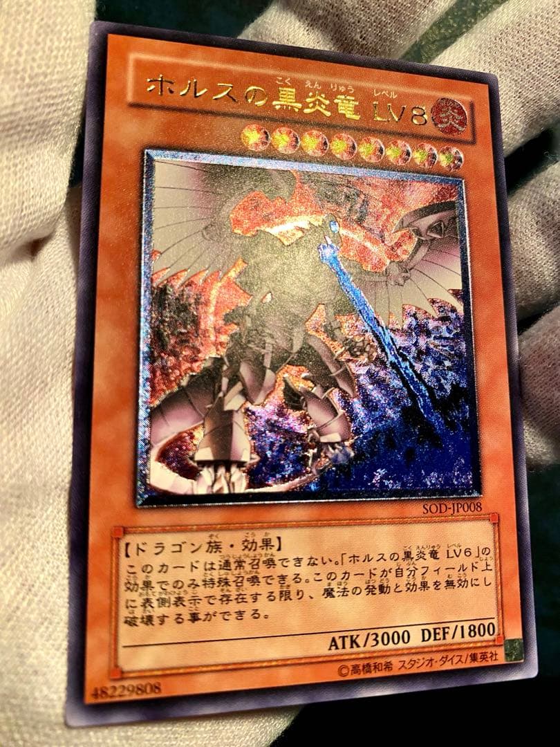 【美麗彫り良個体】遊戯王 ホルスの黒炎竜LV8 レリーフ SOD-JP008