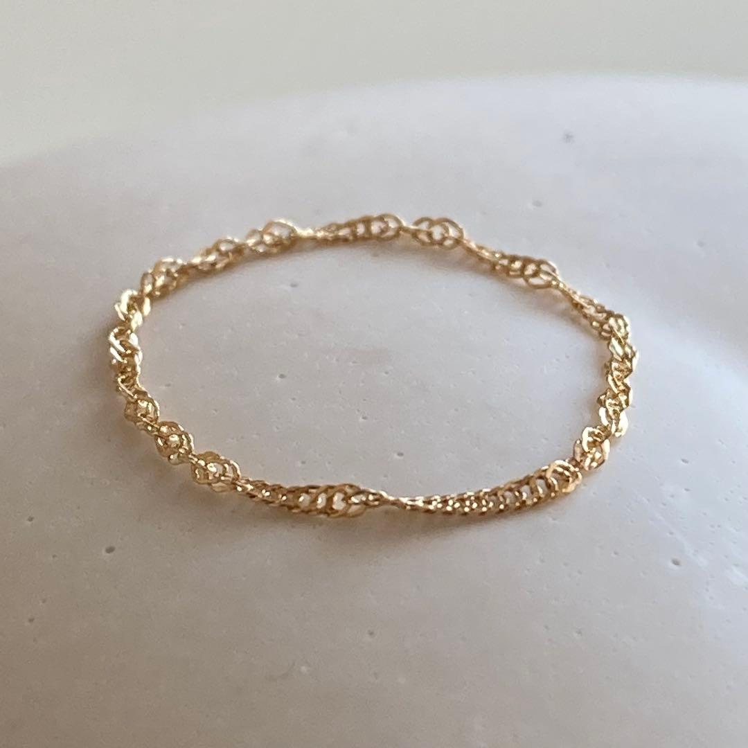 新品 18金 K18リング チェーンリング 13号 つけっぱなし 即日発送