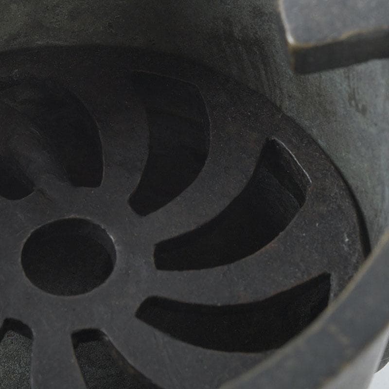 茶道具　古銅　鬼面　涼炉　香炉　在銘　Z　9628