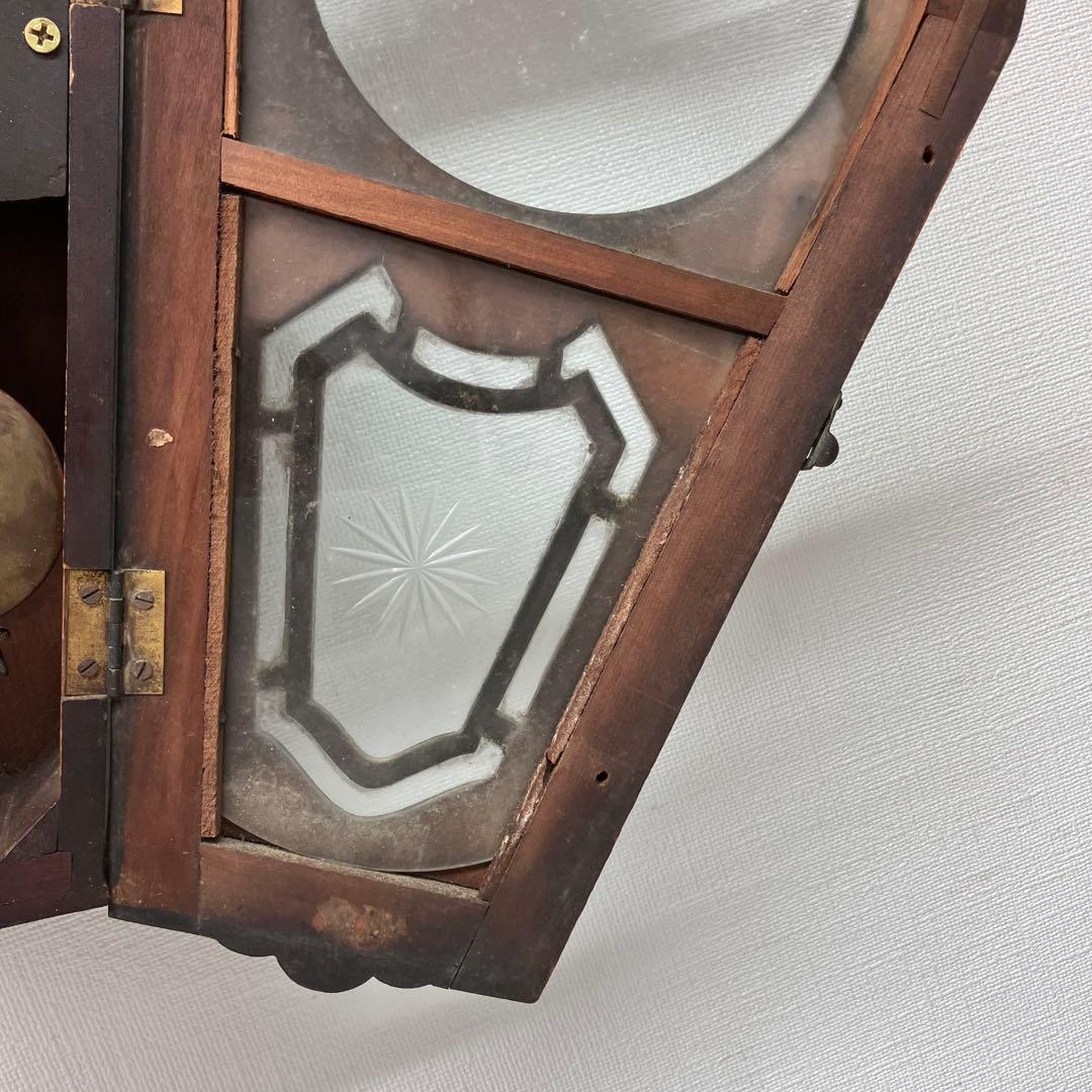 ①TRADE MARK 掛け時計　振り子時計　ゼンマイ式　※現状渡し