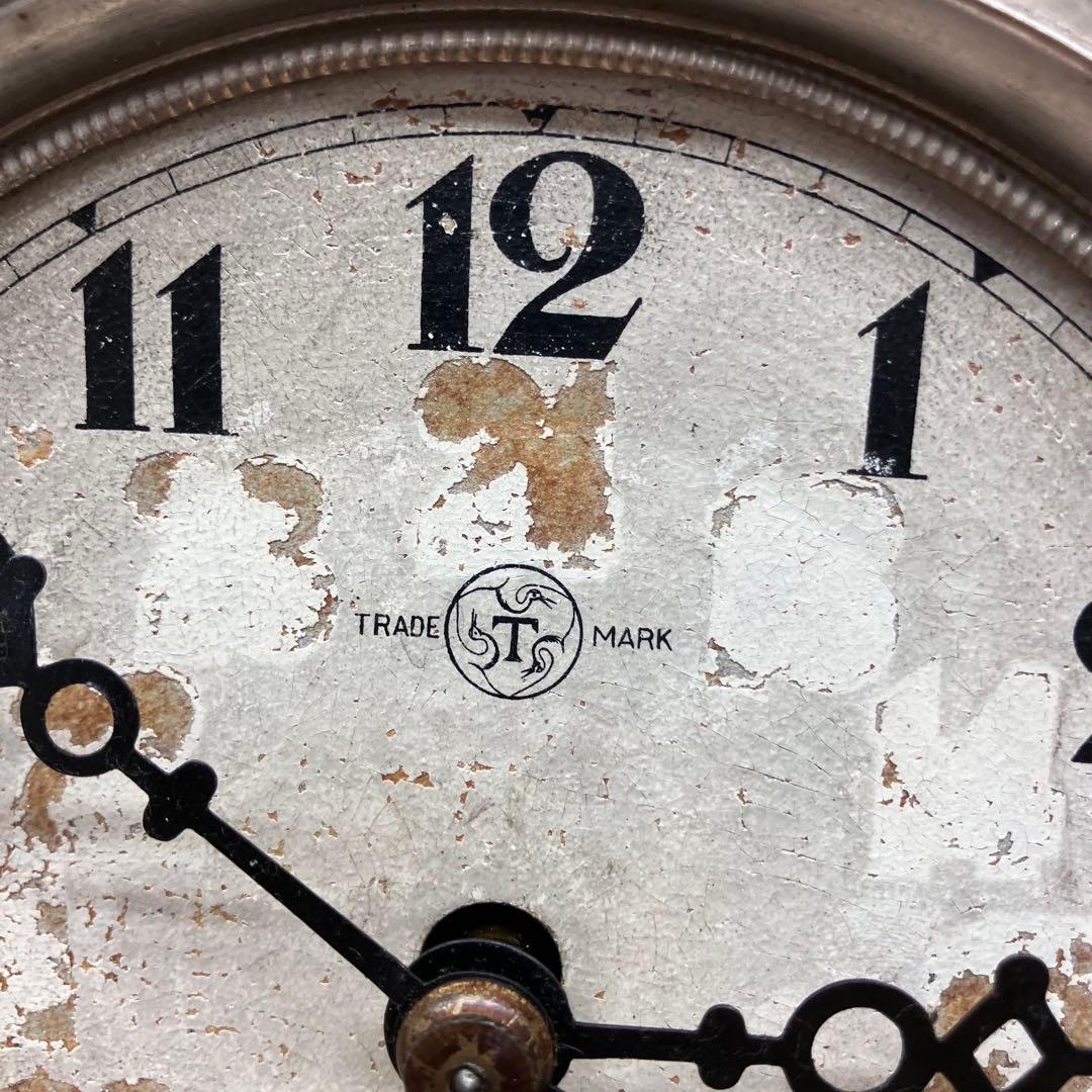 ①TRADE MARK 掛け時計　振り子時計　ゼンマイ式　※現状渡し