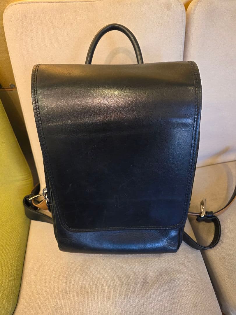 廃盤 大峡製鞄 リューク ブラックレザーバッグ