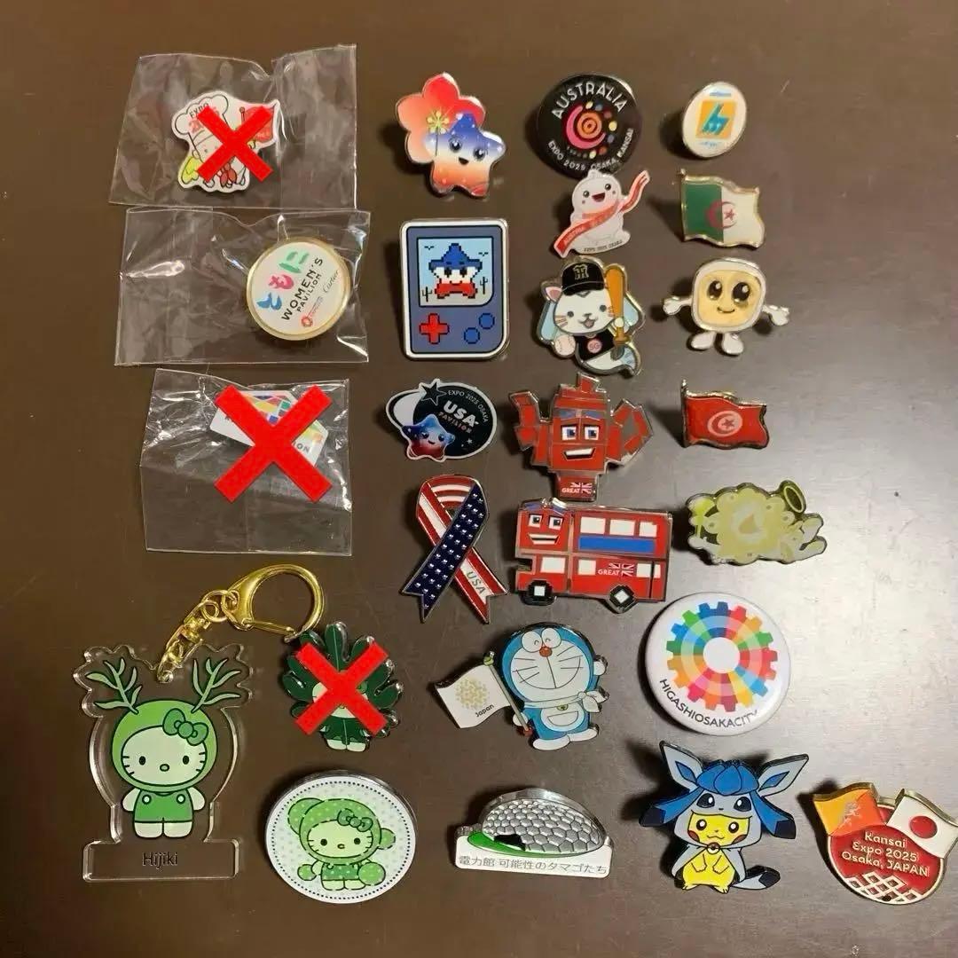 大阪万博ピンバッチまとめ売り日本、アメリカ、イギリス、ウーマン、関西、宴、キティ