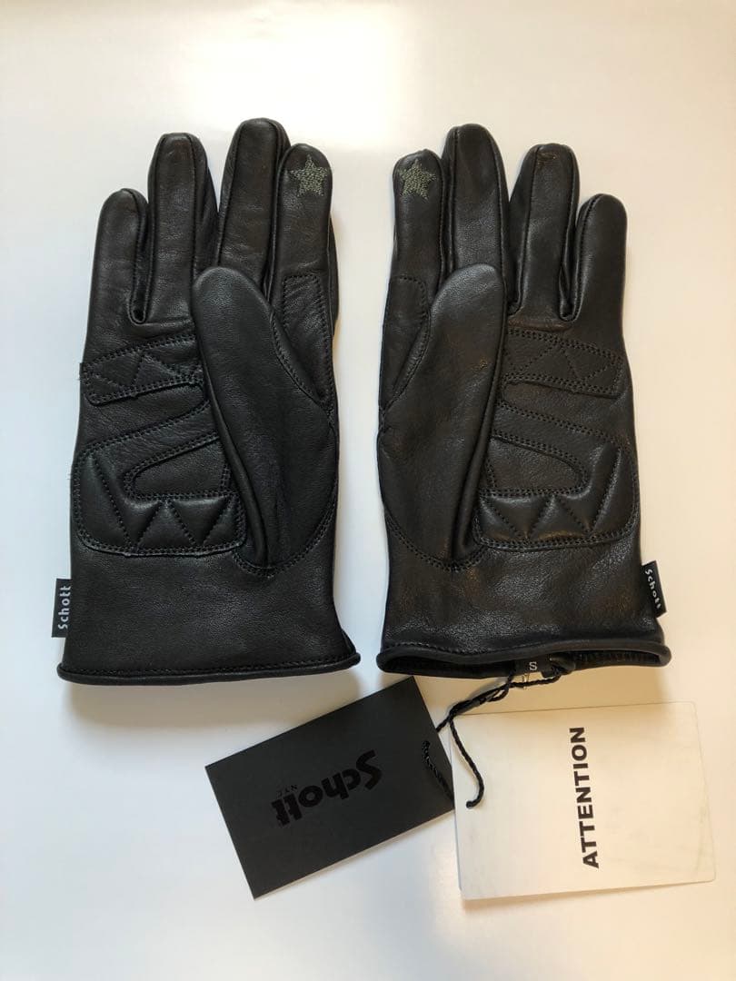 未使用 Schott ショット ブラック レザーグローブ 手袋 Sサイズ