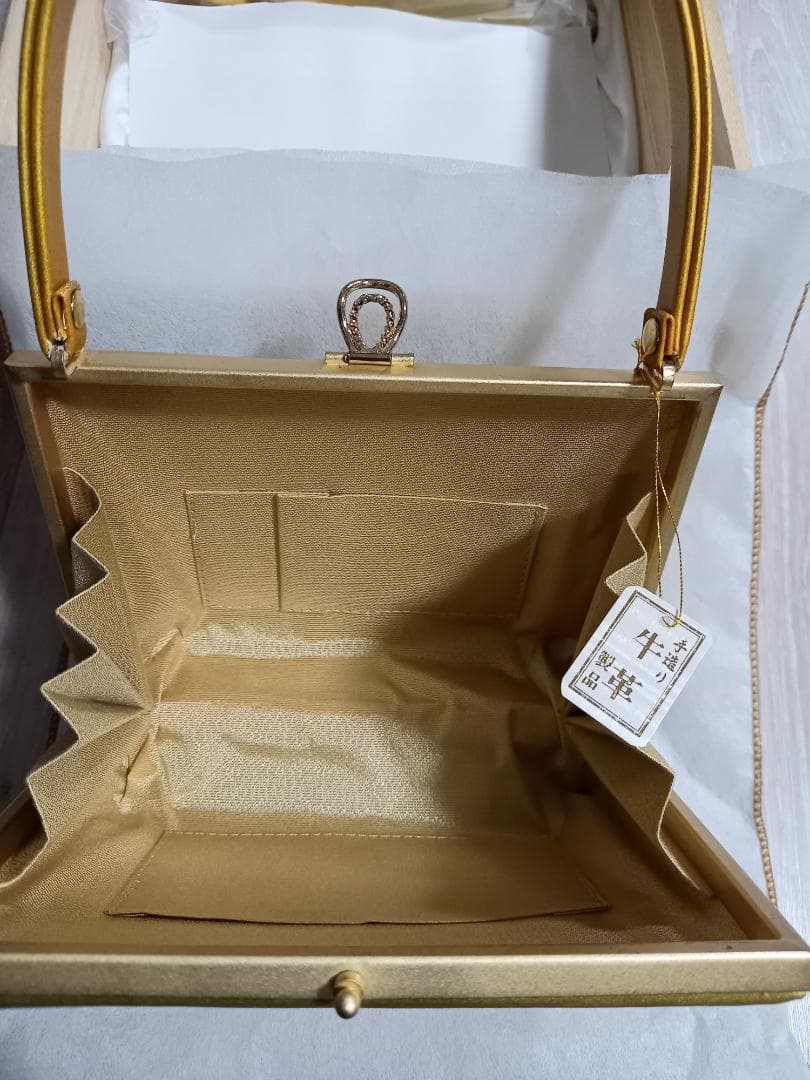 新品☆未使用品　和装　牛革　草履&バッグ　螺鈿　L 23.5-24