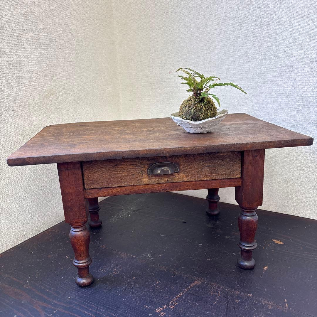 昭和レトロ 文机 小引き出し1杯｜古家具 ローテーブル 飾り台 無垢材