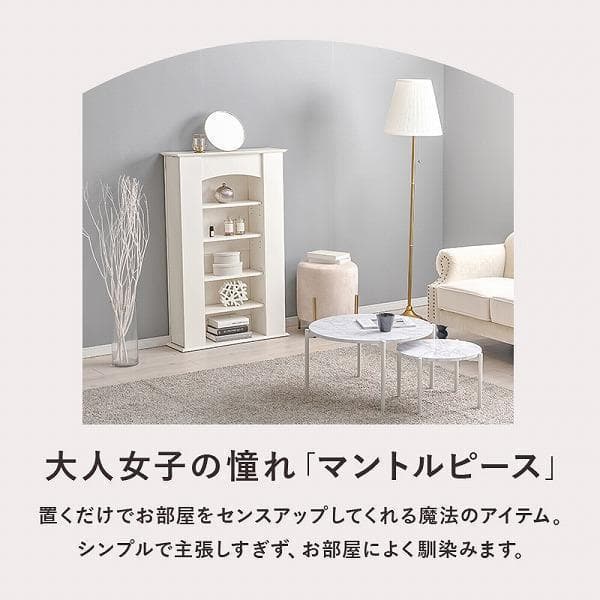 ⑥エレガント マントルピース 収納 5段 キャビネット システムラック 姫系