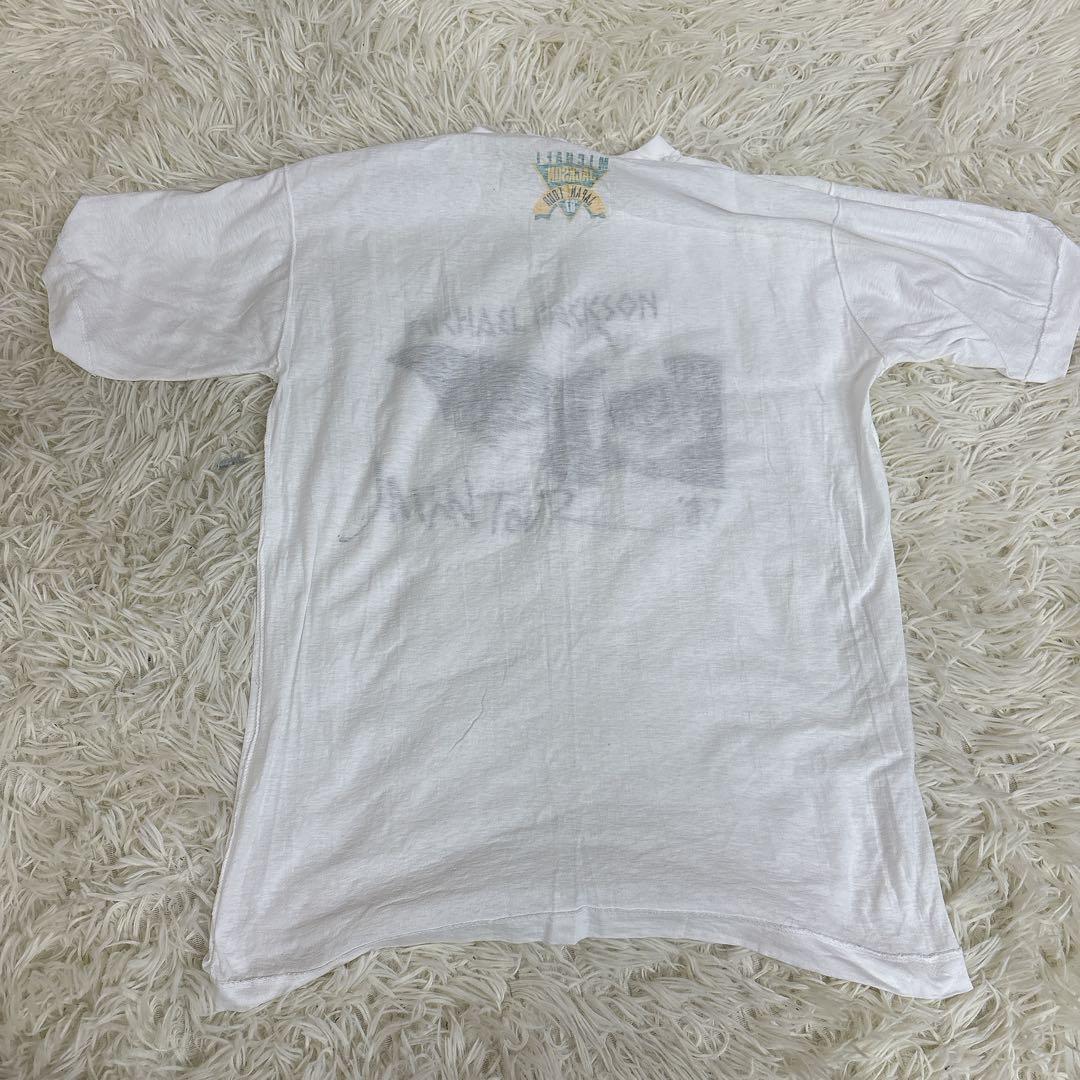 マイケルジャクソン BAD ジャパンツアー Tシャツ 白 L 87年 美品