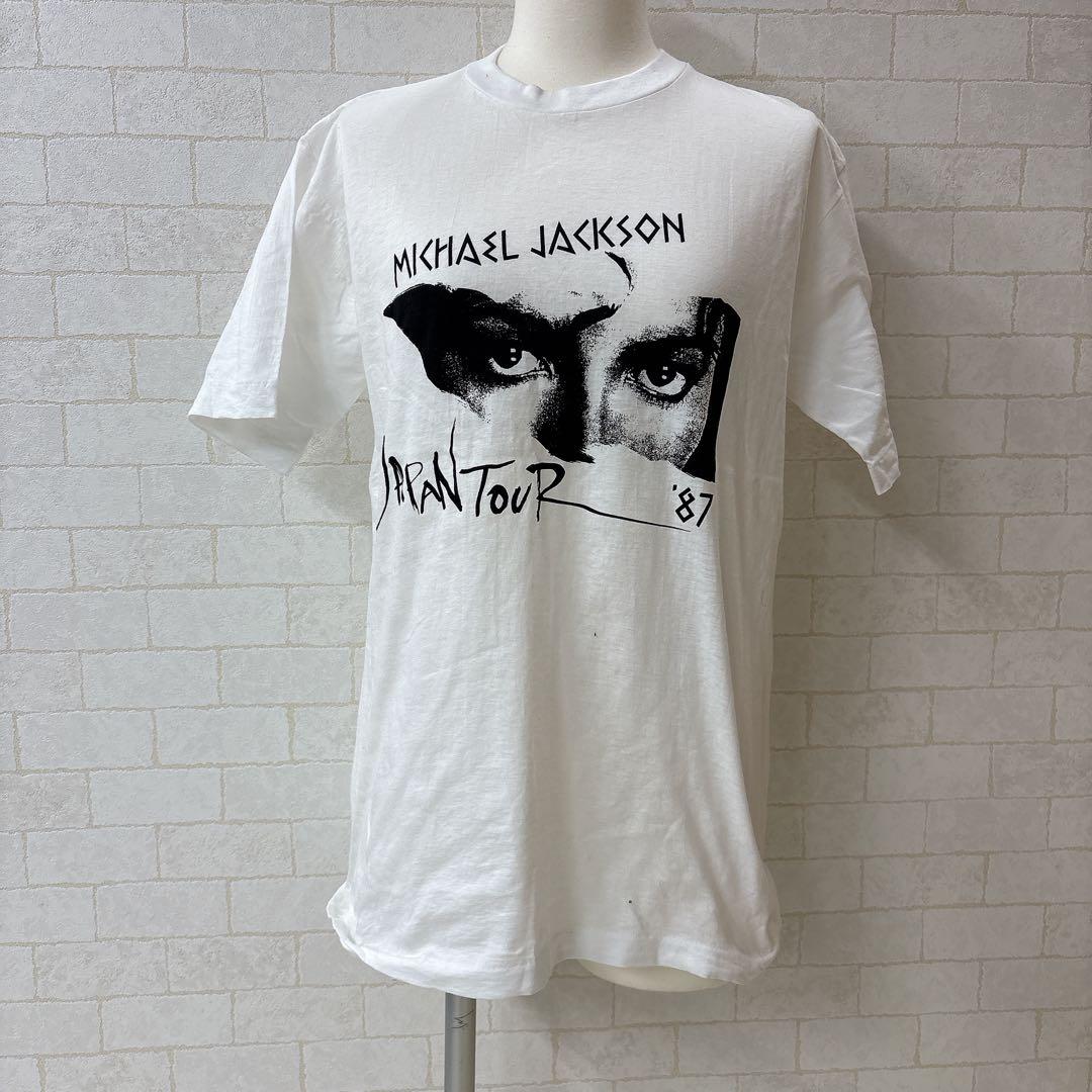 マイケルジャクソン BAD ジャパンツアー Tシャツ 白 L 87年 美品