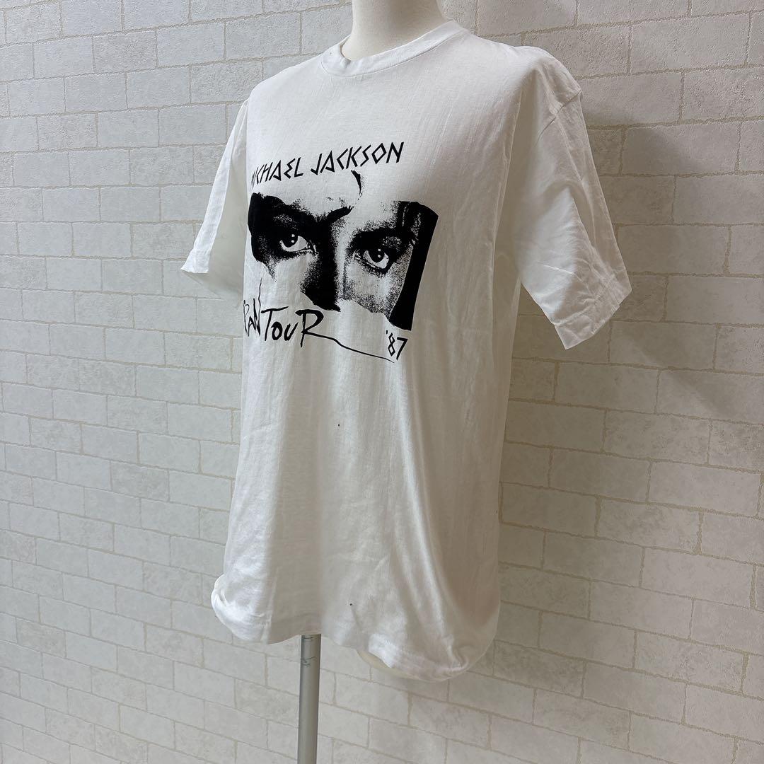マイケルジャクソン BAD ジャパンツアー Tシャツ 白 L 87年 美品