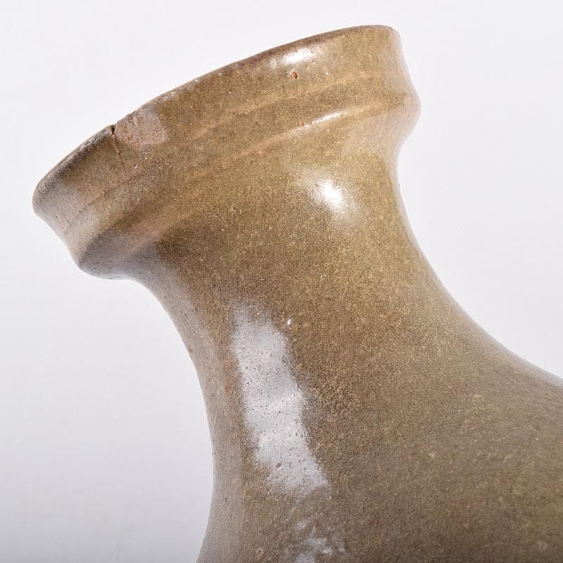 朝鮮美術　李朝　高麗青磁　鉄絵　草文　碗口瓶　時代箱付　M　R7852B