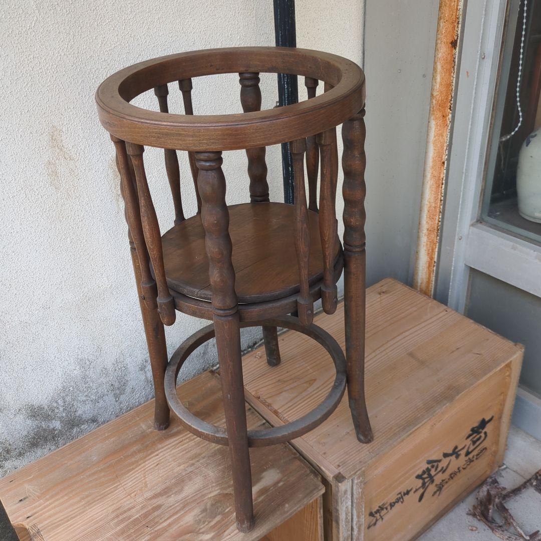 アンティーク 脚付き火鉢 木製 モダン 立火鉢 立 火鉢台 飾り台 花台