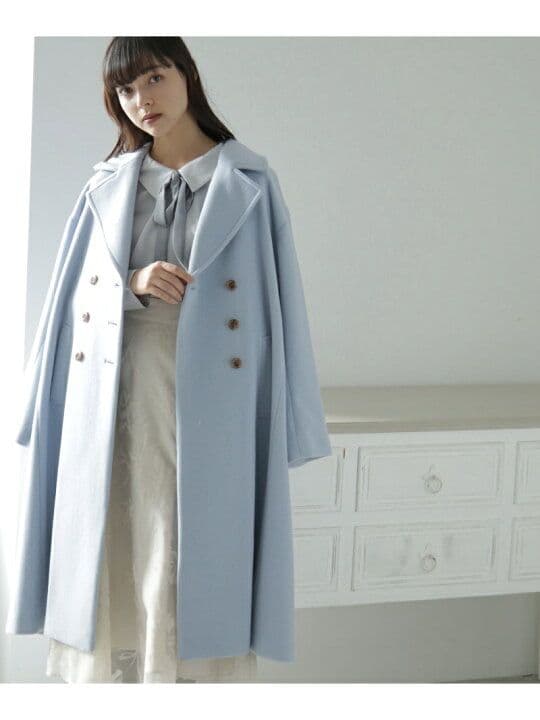 ジルバイジルスチュアート　ライトモッサチェスターコート　サックスブルー
