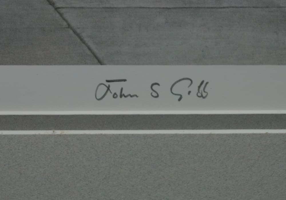 フレーム入 John S. GIBB サイン入り リトグラフ 列車 ビクトリア駅