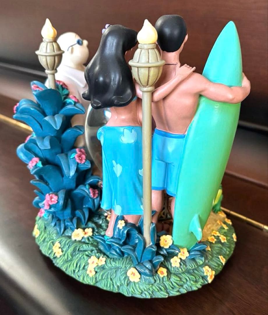 リロ&スティッチElvisPartyオルゴール付豪華スノーグローブUSディズニー