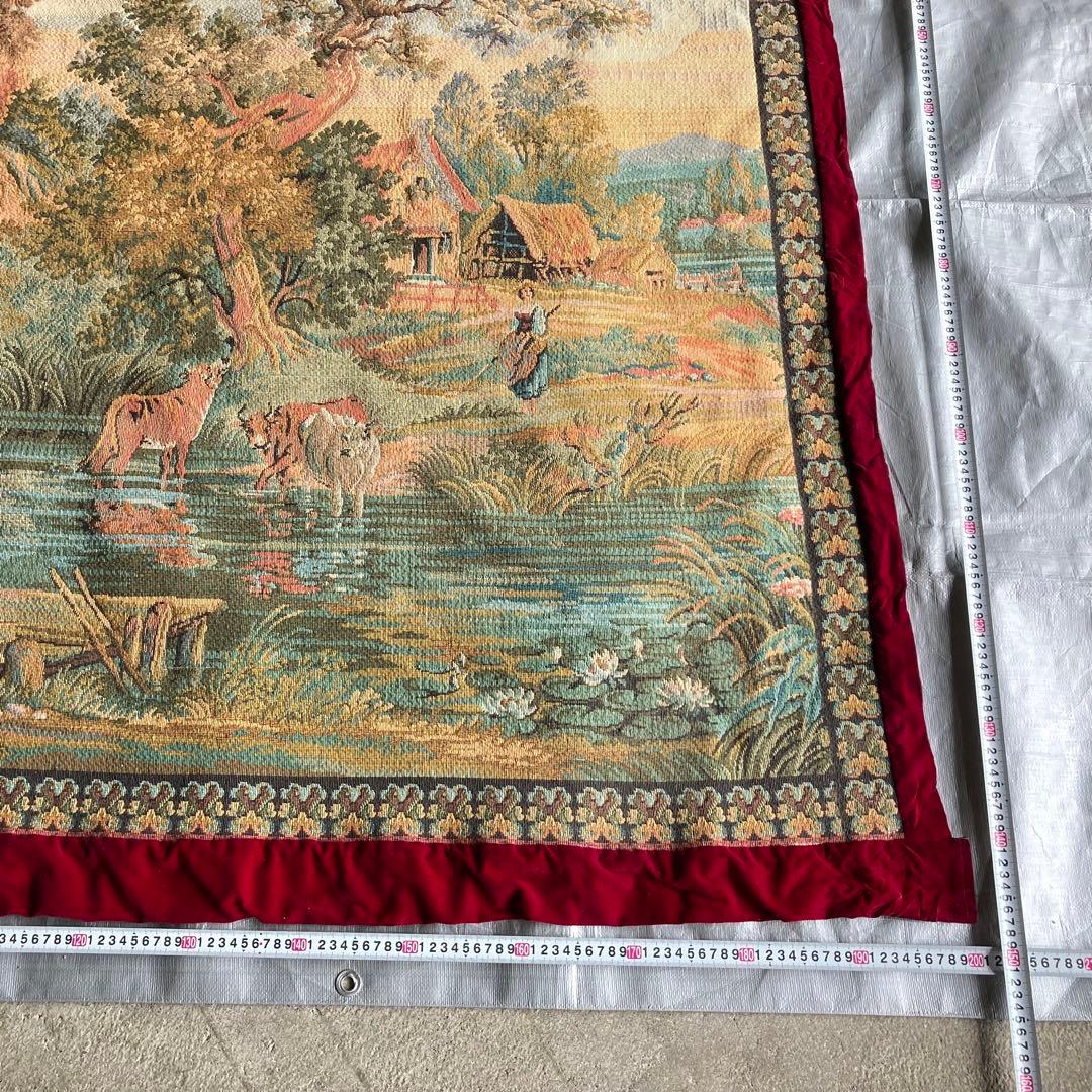 ゴブラン織 タペストリー ラグ 壁掛け 大型 特大 風景 インテリア レトロ