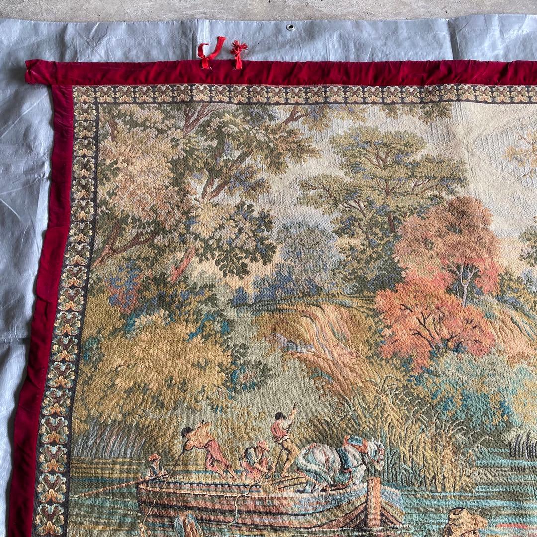 ゴブラン織 タペストリー ラグ 壁掛け 大型 特大 風景 インテリア レトロ