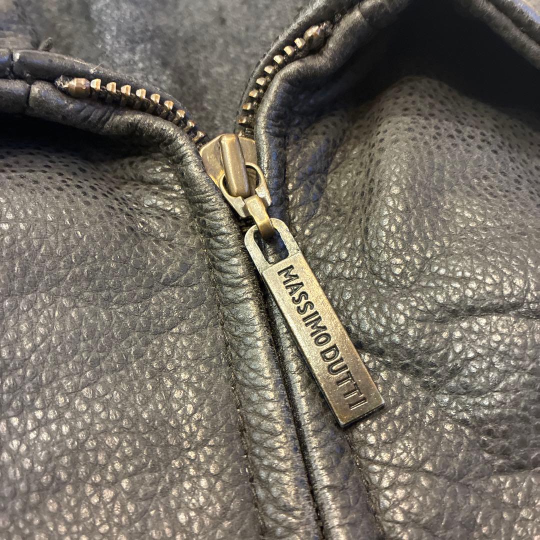 ヴィンテージ レザージャケット 本革 裏地 ウール シボ オールレザー シングル