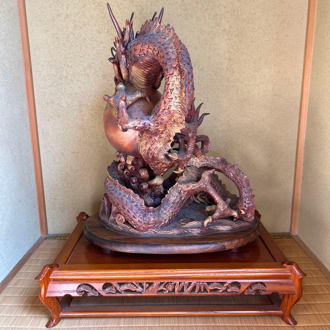レア 貴重 骨董品 龍 龍神 竜神 竜 陶器 彫刻 壺 アンティーク 家具