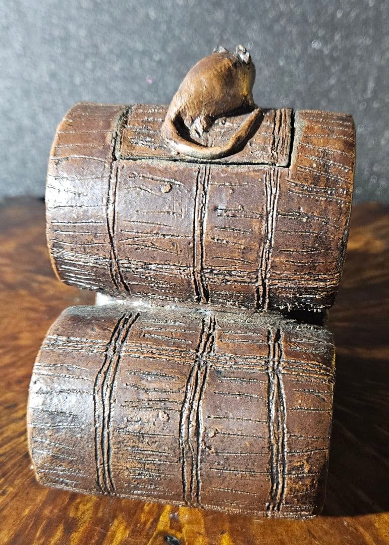 名作❗】備前焼古備前　細工物　 三俵ねずみ　ねずみ大黒　香炉 商売繁盛　子孫繁栄