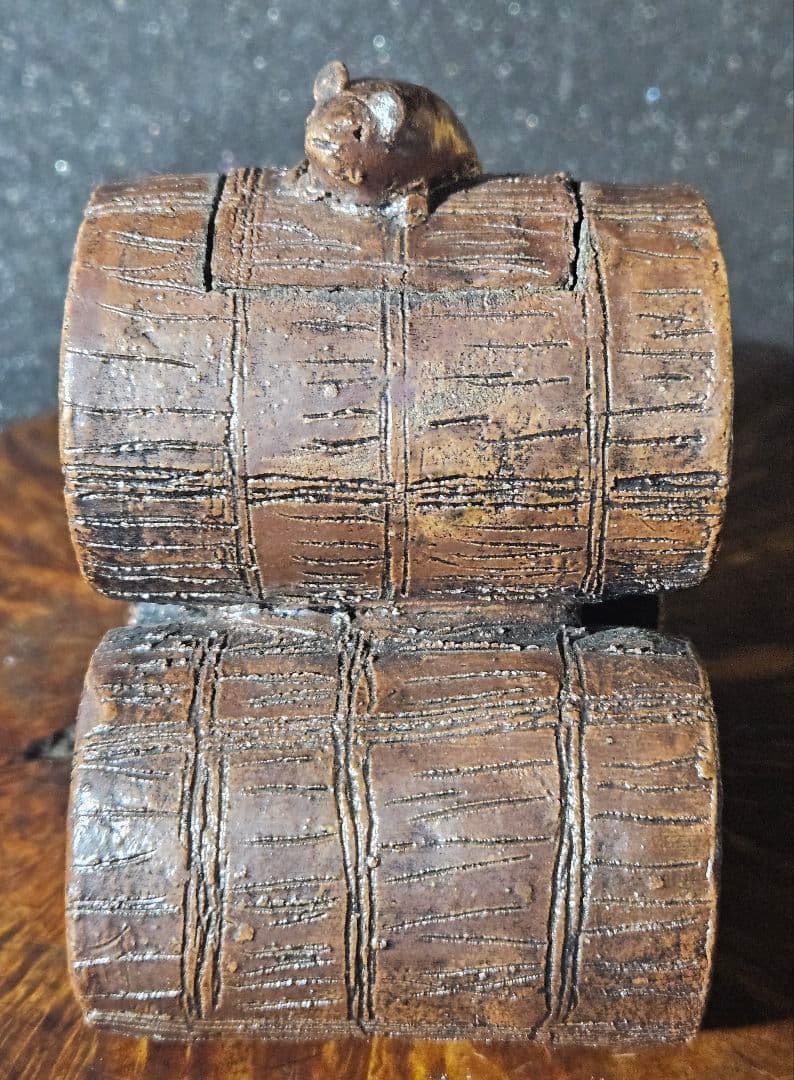 名作❗】備前焼古備前　細工物　 三俵ねずみ　ねずみ大黒　香炉 商売繁盛　子孫繁栄