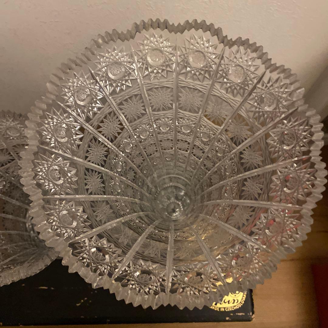 【美品】BOHEMIA ボヘミアクリスタルガラス花瓶　フラワーベース