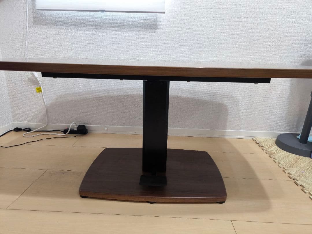 【断捨離中！さん専用】昇降テーブル ウッドブラウン 長方形 ペダル式