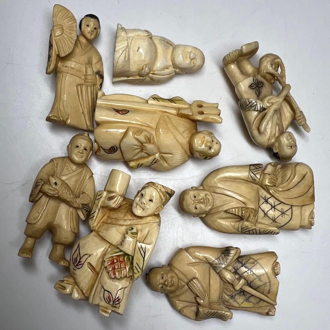 極上　人物根付　色々　9点　132g 東K7-1214☆2F トコサ