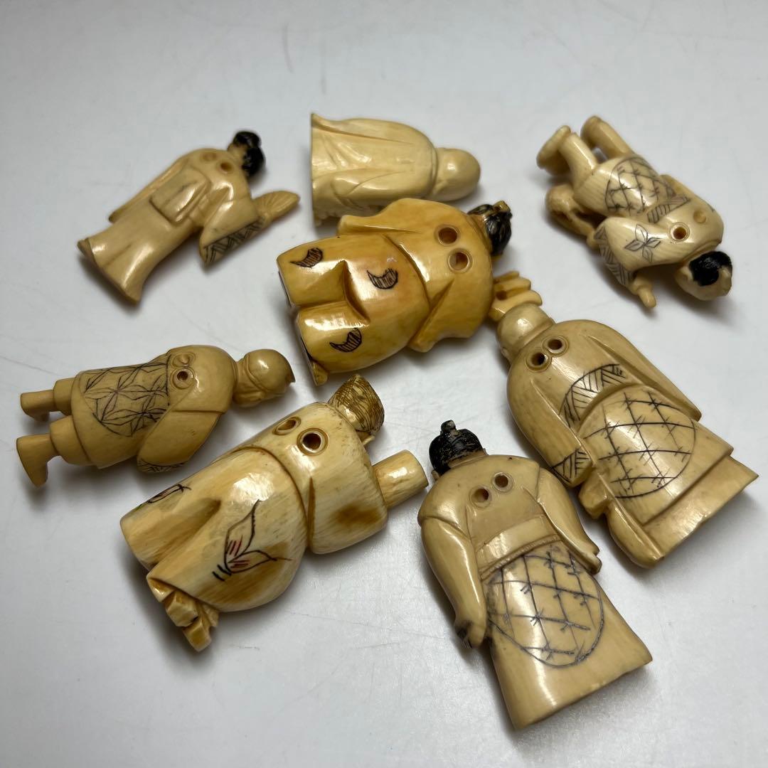 極上　人物根付　色々　9点　132g 東K7-1214☆2F トコサ