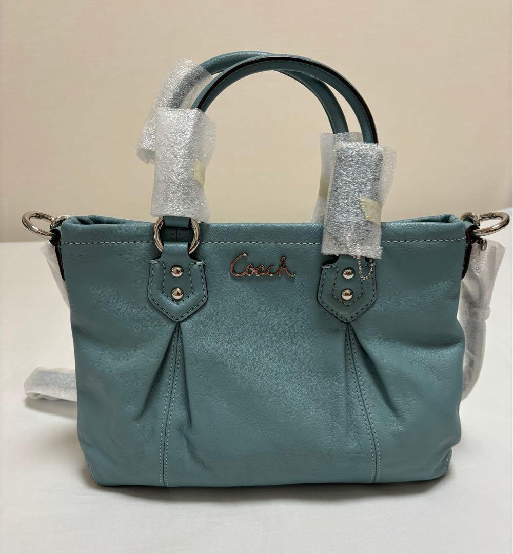 【Chiaki新品· 未使用品】コーチ本革トートバッグ 2WAY ブルー