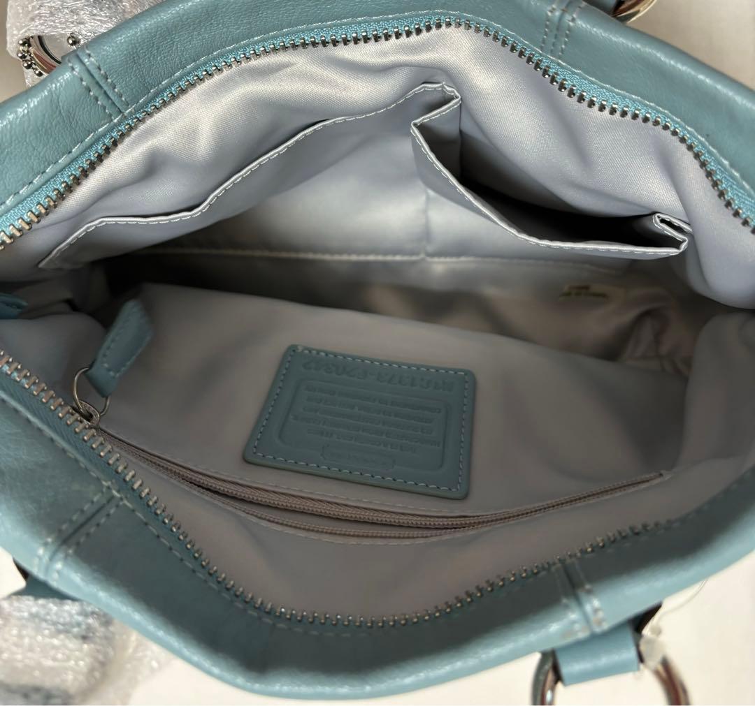 【Chiaki新品· 未使用品】コーチ本革トートバッグ 2WAY ブルー