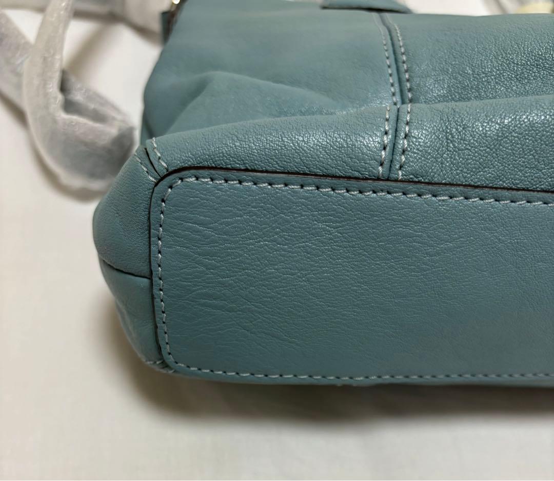 【Chiaki新品· 未使用品】コーチ本革トートバッグ 2WAY ブルー