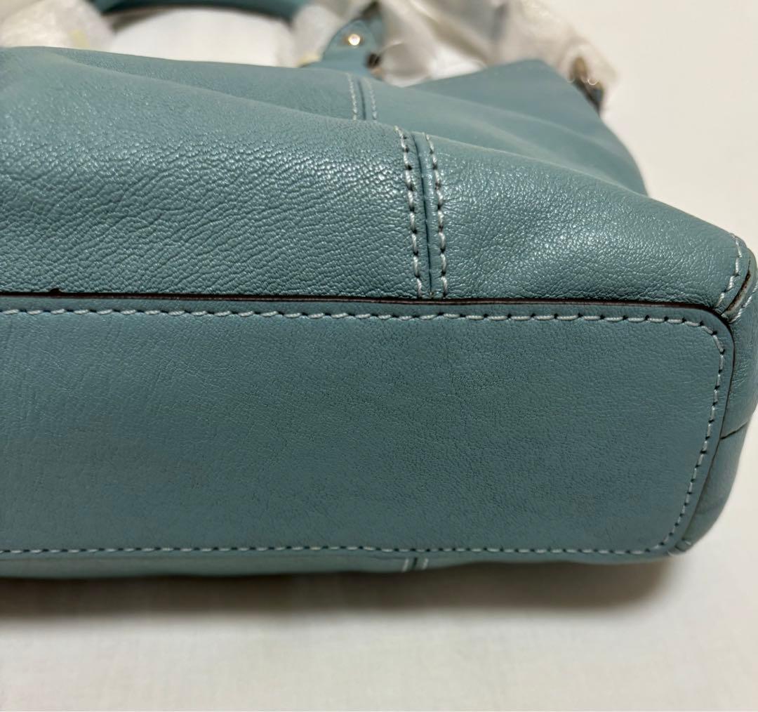 【Chiaki新品· 未使用品】コーチ本革トートバッグ 2WAY ブルー