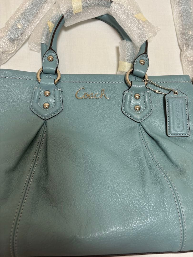 【Chiaki新品· 未使用品】コーチ本革トートバッグ 2WAY ブルー