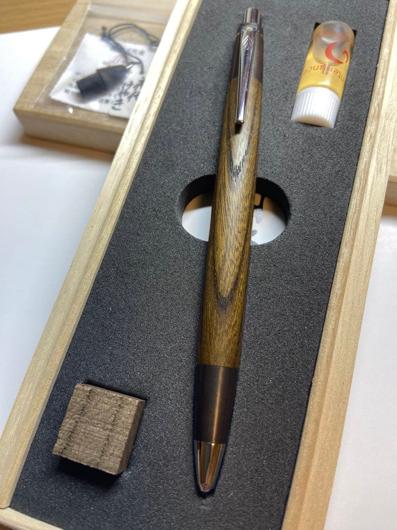 か*け様 伊勢丹限定　野原工芸シャーペン　斑紋金具黒染色　神代けやき