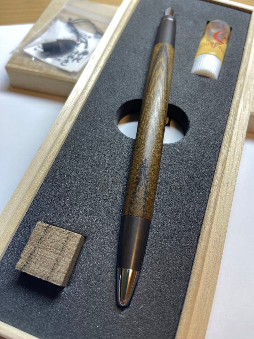 か*け様 伊勢丹限定　野原工芸シャーペン　斑紋金具黒染色　神代けやき