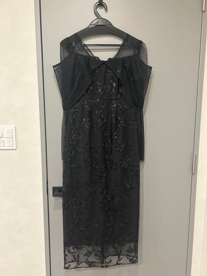 Sサイズ【LEJA】チュールロングスリーブリーフIラインドレスワンピース