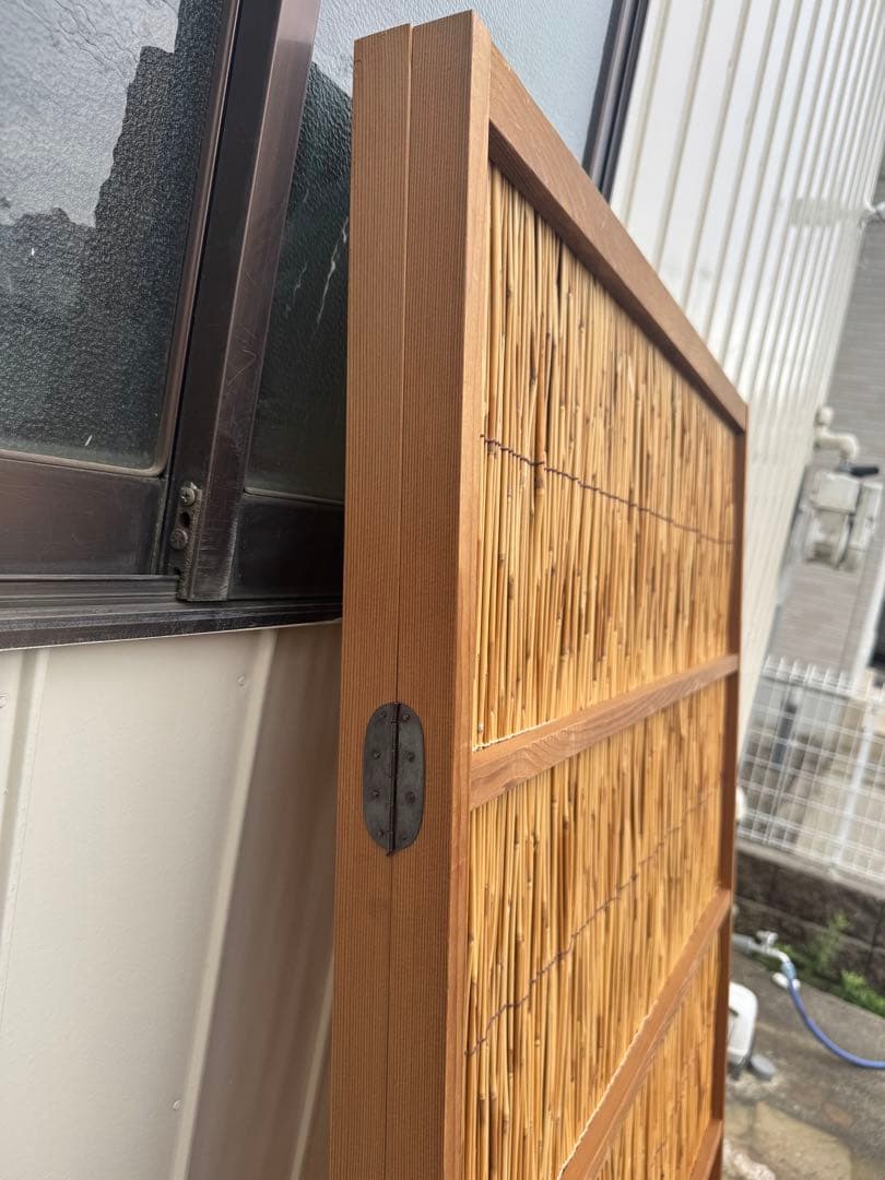 花寄屏風　2枚折　保管箱あり　(高さ約164㎝ 2連幅176㎝)