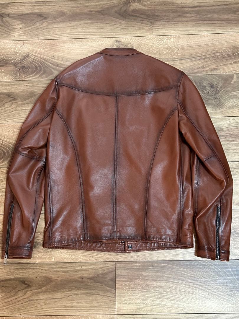 タリアトーレTAGLIATORE レザー　シングルライダース　ブラウン　46