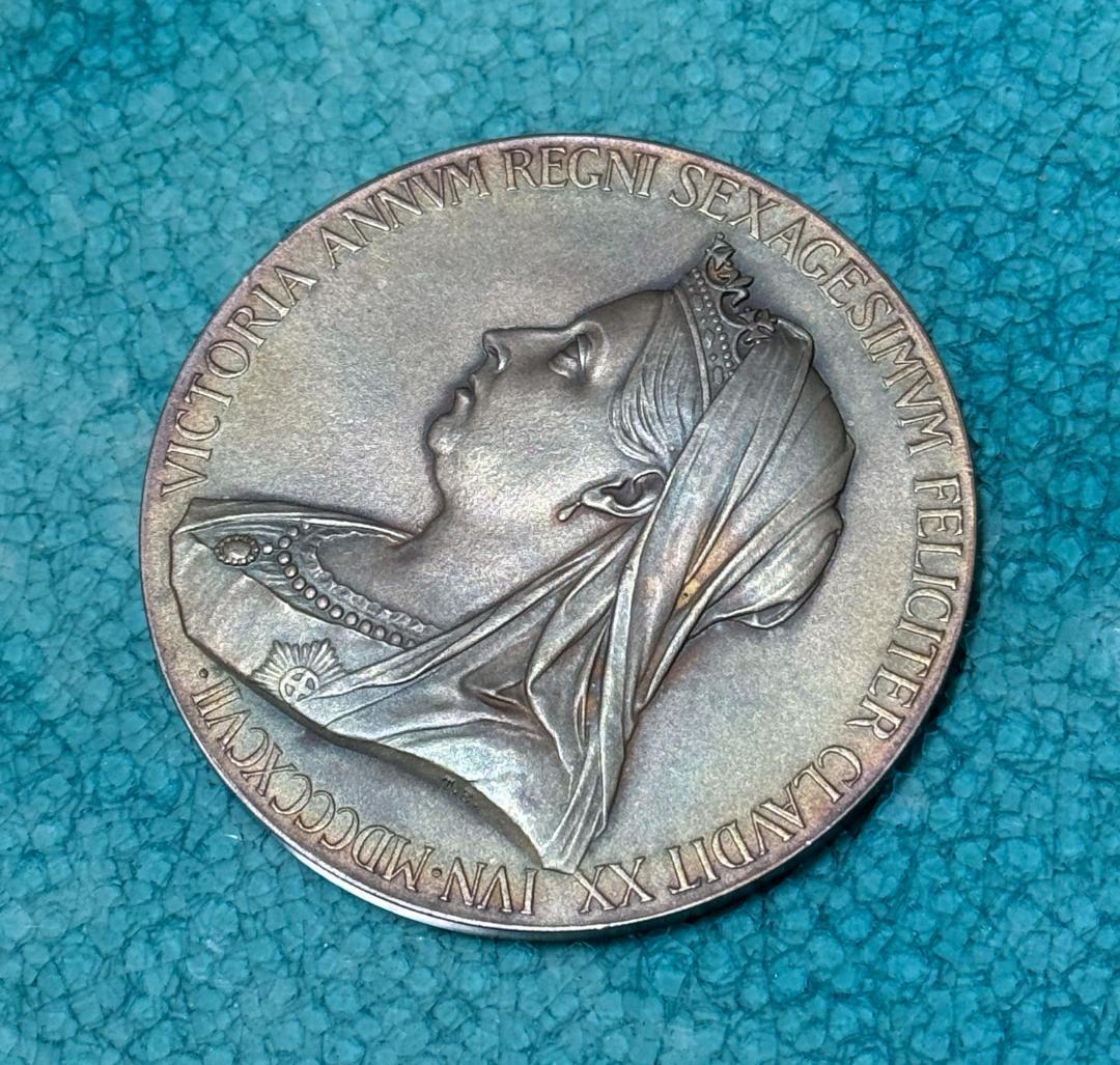 1897 イギリス ヴィクトリア ダイアモンド ジュビリー 大型 銀 メダル