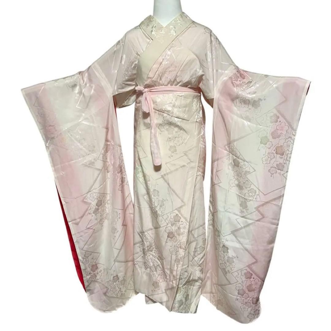 新品　ほぼ美品　袷　正絹　振袖　友禅　フルセット　7点　身丈163 裄丈69