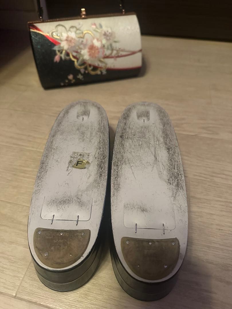 週末お値下げ　成人式　バッグと紺色下駄のセット