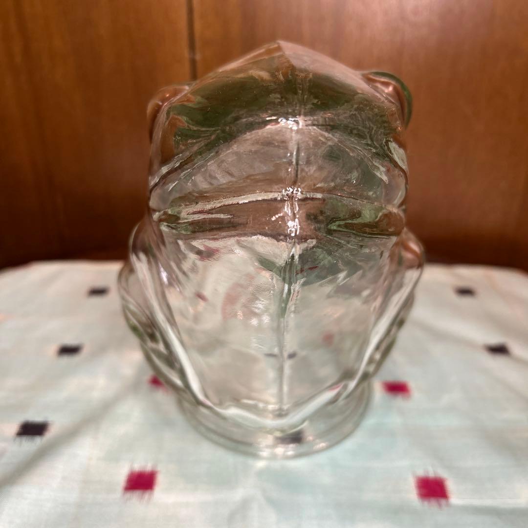 レアヴィンテージ古いガラスの大きくて重いカエル瓶/ジャー/ガラスドーム/伏せ瓶