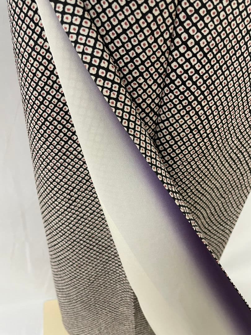 お見分け済　美品　正絹袷　染疋田　小紋　袋帯